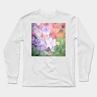 Floral Watercolour Collage 5 Long Sleeve T-Shirt